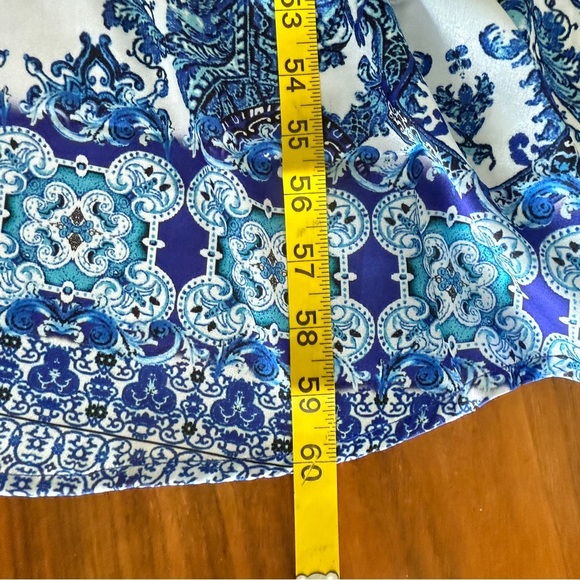 VENUS Blue and White Backless Halter Sundress Large - Picture 9 of 12